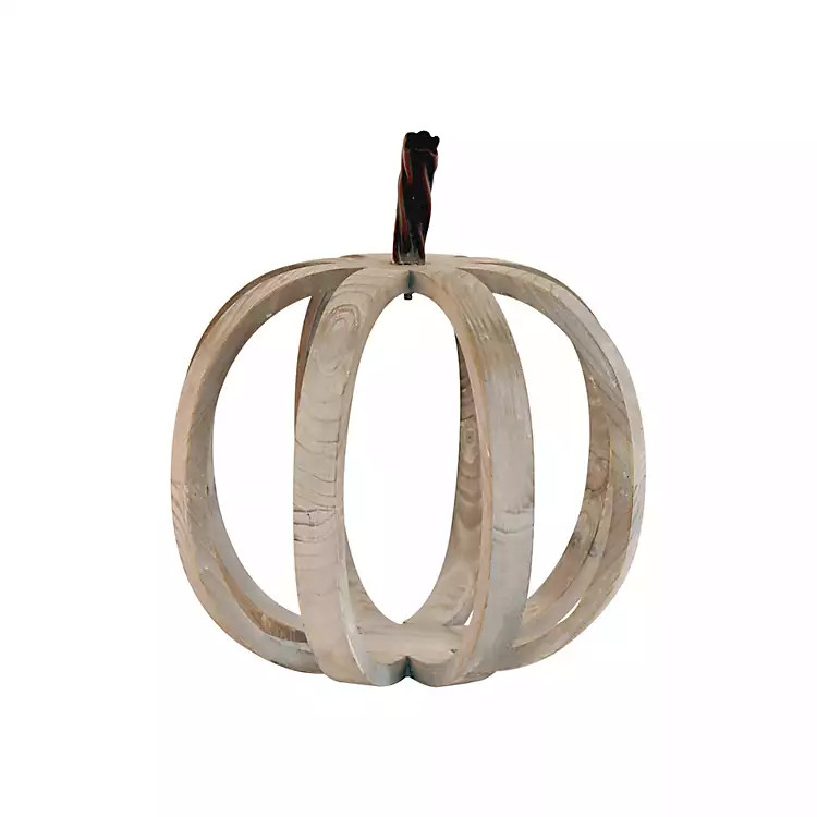 Wood Frame Metal Stem Pumpkin Statue | Kirkland's Home