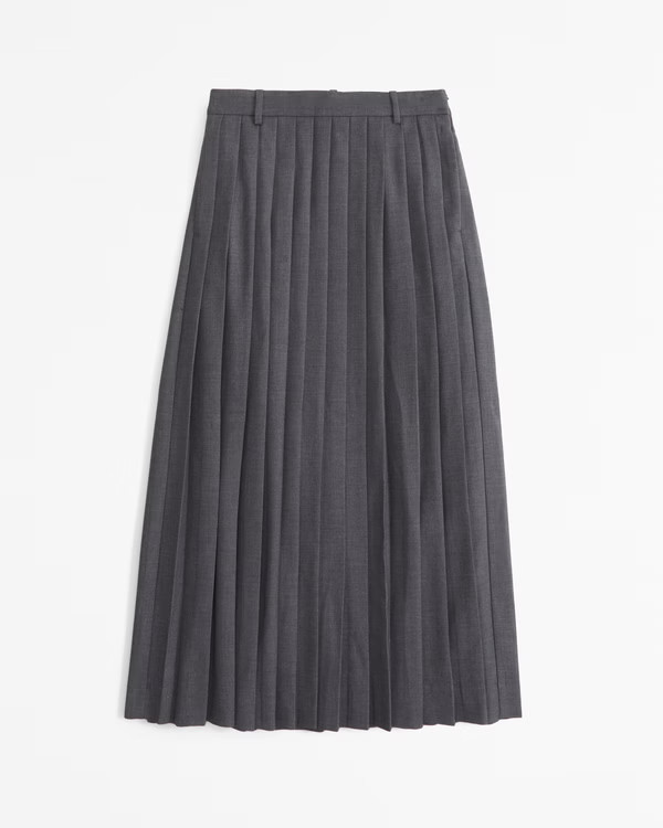 Mid Rise Pleated Maxi Skirt | Abercrombie & Fitch (US)