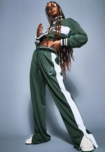 Missguided green tracksuit new arrivals