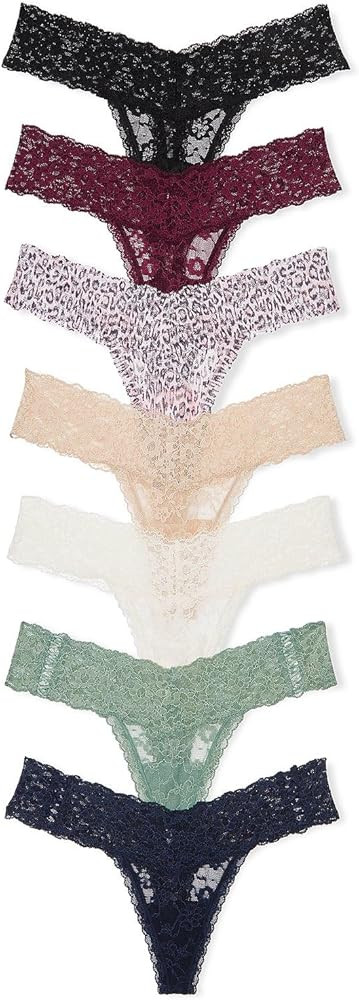 Victoria's Secret Women's Lace Thong Underwear, Panties for Women, Multi Pack | Amazon (US)