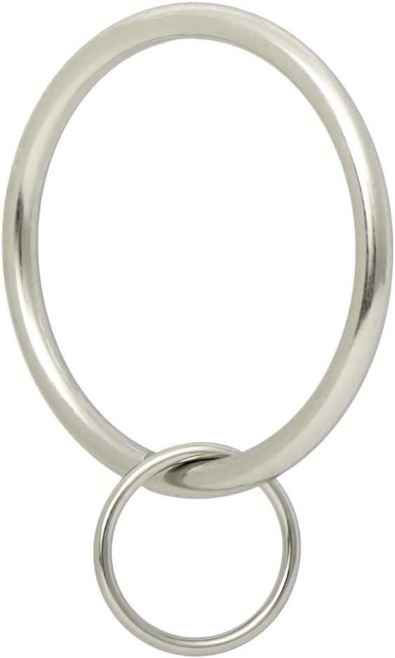 Ivilon Drapery Eyelet Curtain Rings - 2" Ring Loop for Hook Pins, Set of 14 - Brushed Nickel | Amazon (US)