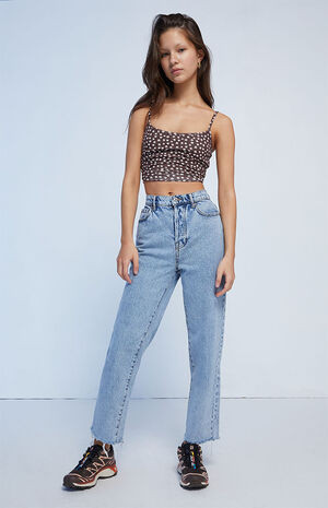 PacSun Eco Light Blue High Waisted Straight Leg Jeans | PacSun