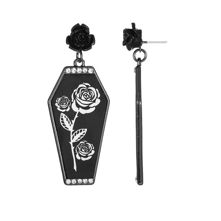 Way to Celebrate Halloween Black Coffin Earring, 1 Pair, Female | Walmart (US)