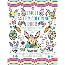 Emoji Easter Coloring Book: of Easter Egg Coloring, Cute Animals, Easter Emojis & Funny Bunny Jokes! | Amazon (US)