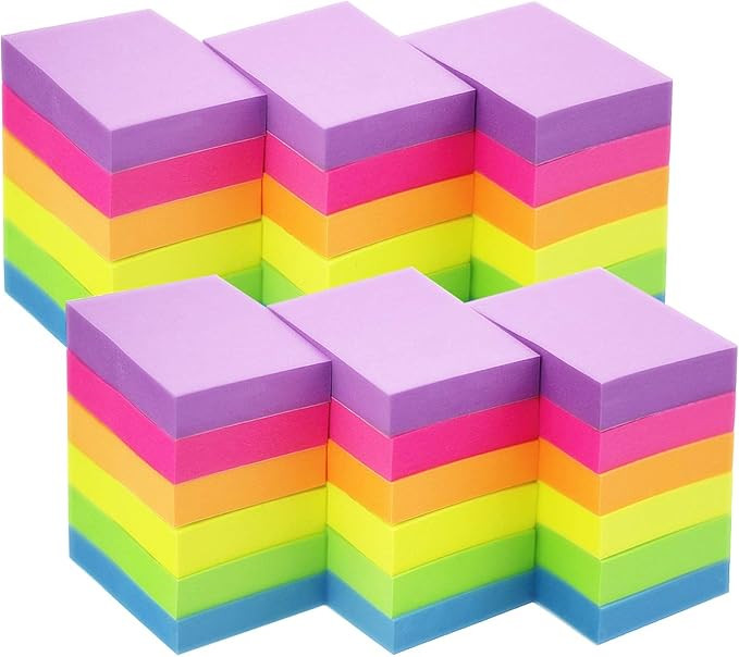 Early Buy Sticky Notes 1.5 x 2 Self-Stick Notes 6 Bright Color 36 Pads, 100 Sheets/Pad | Amazon (US)