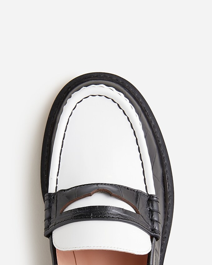 Coin loafers in croc-embossed leather | J. Crew US