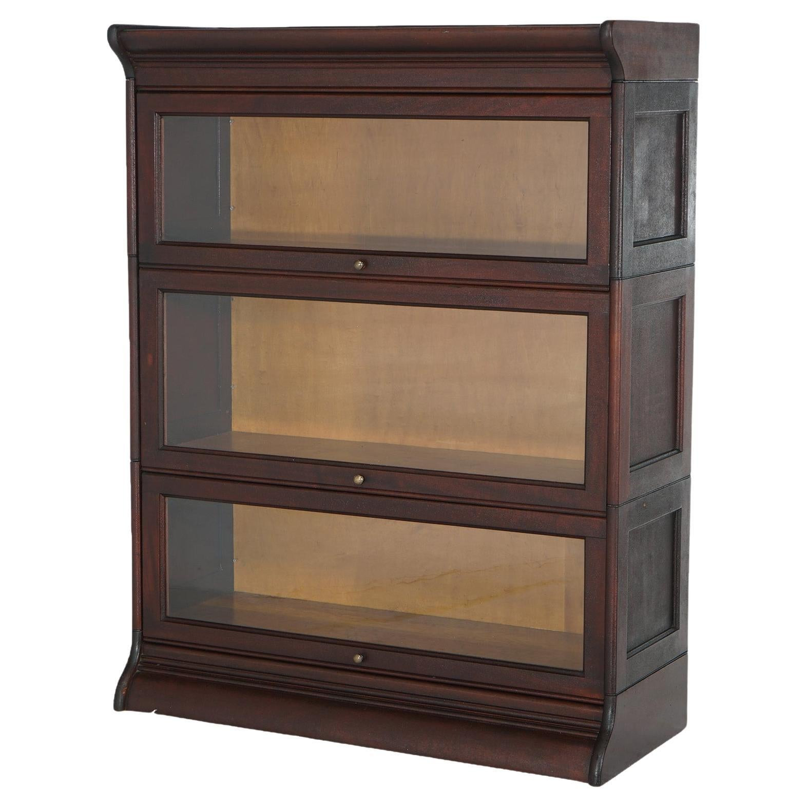 Antique Arts & Crafts Oak Three-stack Barrister Bookcase C1930 | 1stDibs