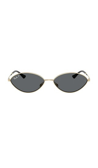 Kai Oval Sunglasses in Grey & Gold | Revolve Clothing (Global)