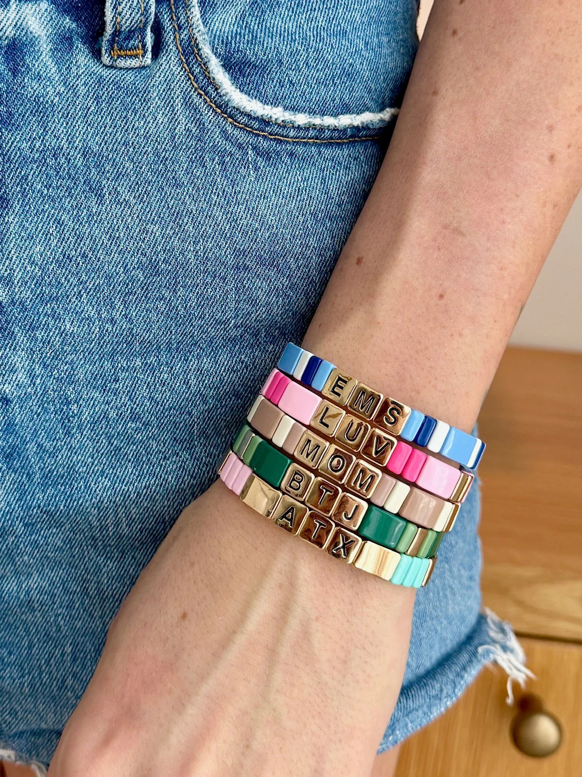 Custom Saying Handmade Enamel Beaded Bracelet | La Lumiere NY