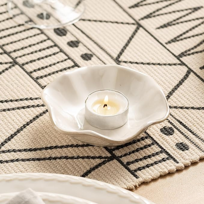 Candle Holders for Pillar Candles, Tealight Candle Holder, Candle Stand, Ceramic Candle Plate Tra... | Amazon (US)