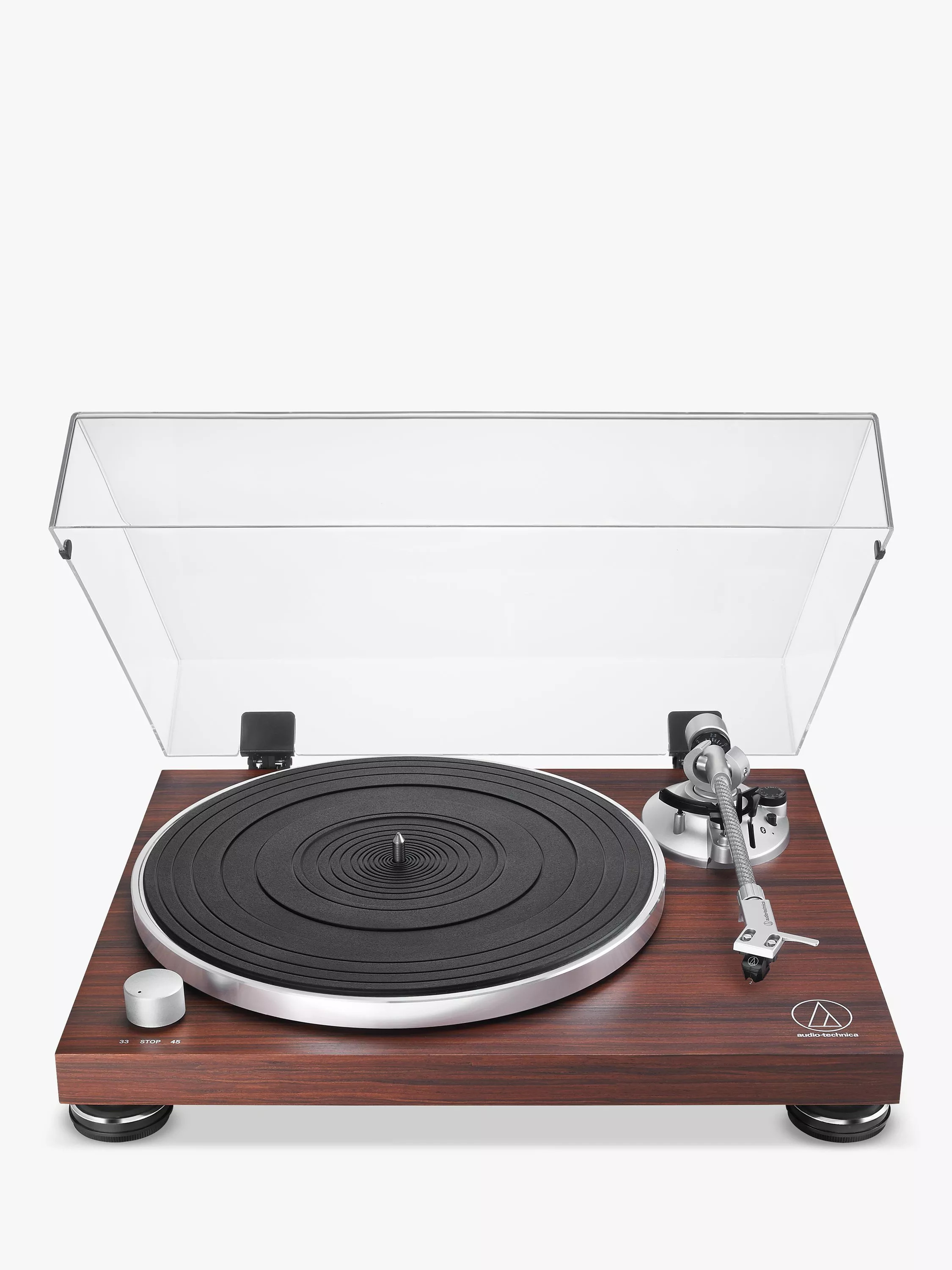 Audio-Technica AT-LPW50BT Bluetooth Turntable, Rosewood | John Lewis (UK)
