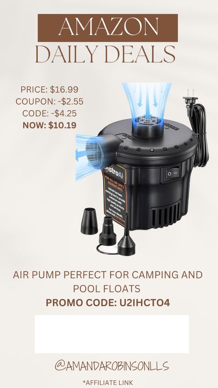 Amazon daily deals
Air pump perfect for camping and pool floats 

#LTKfindsunder50 #LTKsalealert