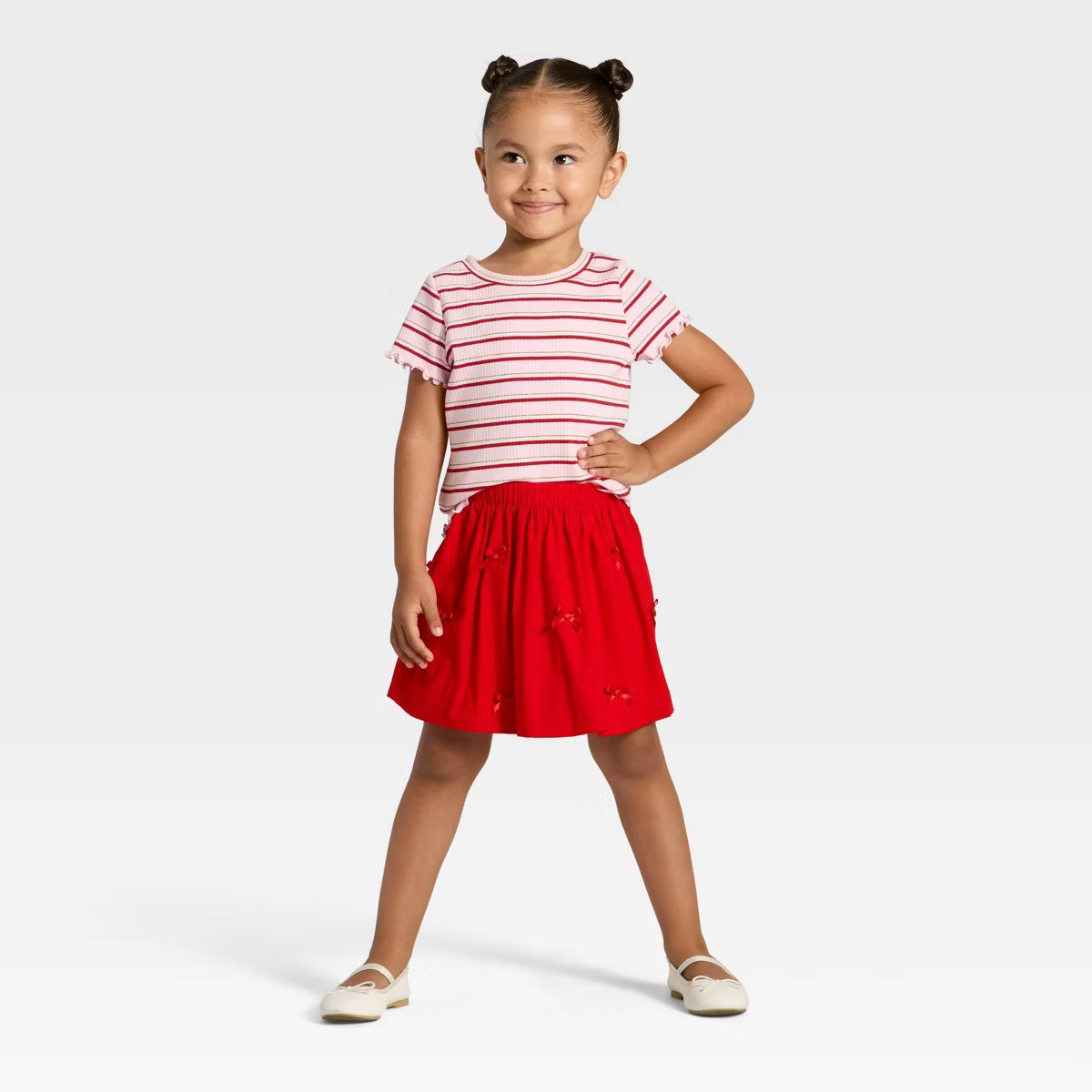 Toddler Girls' Bow Skirt - Cat & Jack™ Red 12M | Target