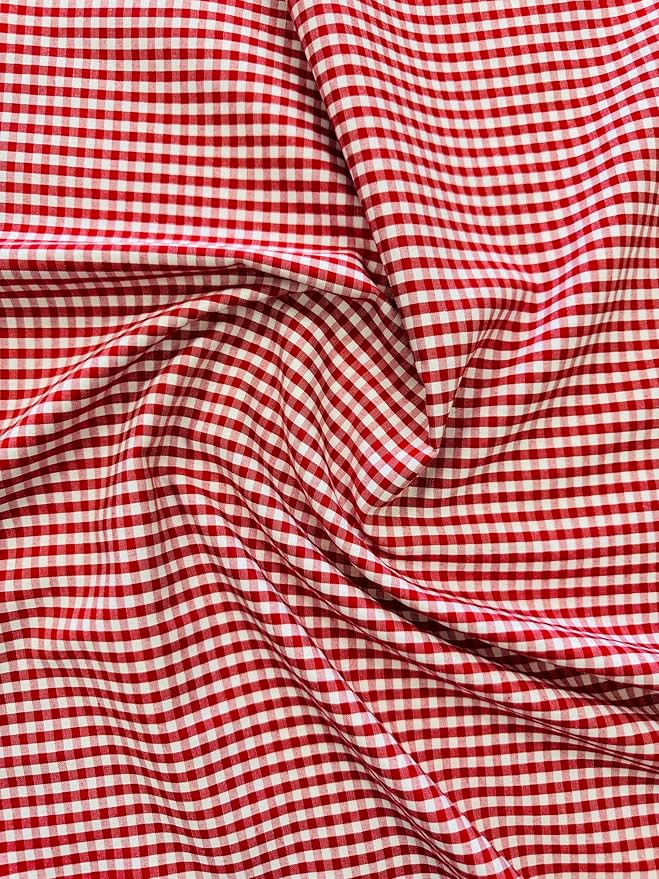 Sedona Designz 60" Wide, 1/8” Gingham Checkered Poplin Shirting Fabric by The Yard – 90% Popl... | Amazon (US)