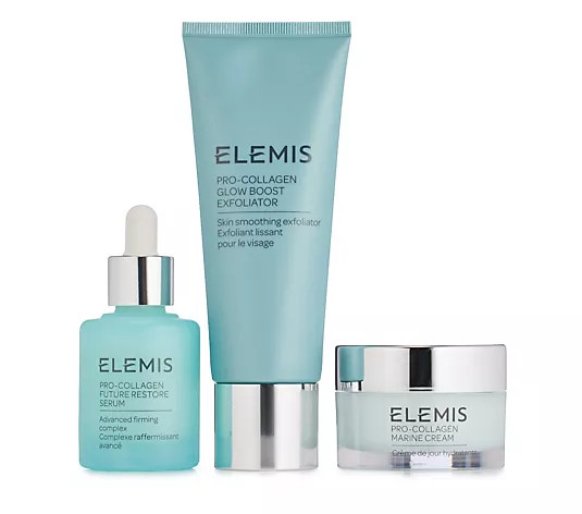 Elemis Pro-Collagen Future Restore Firm & Glow 3 Piece Collection - QVC UK | QVC UK