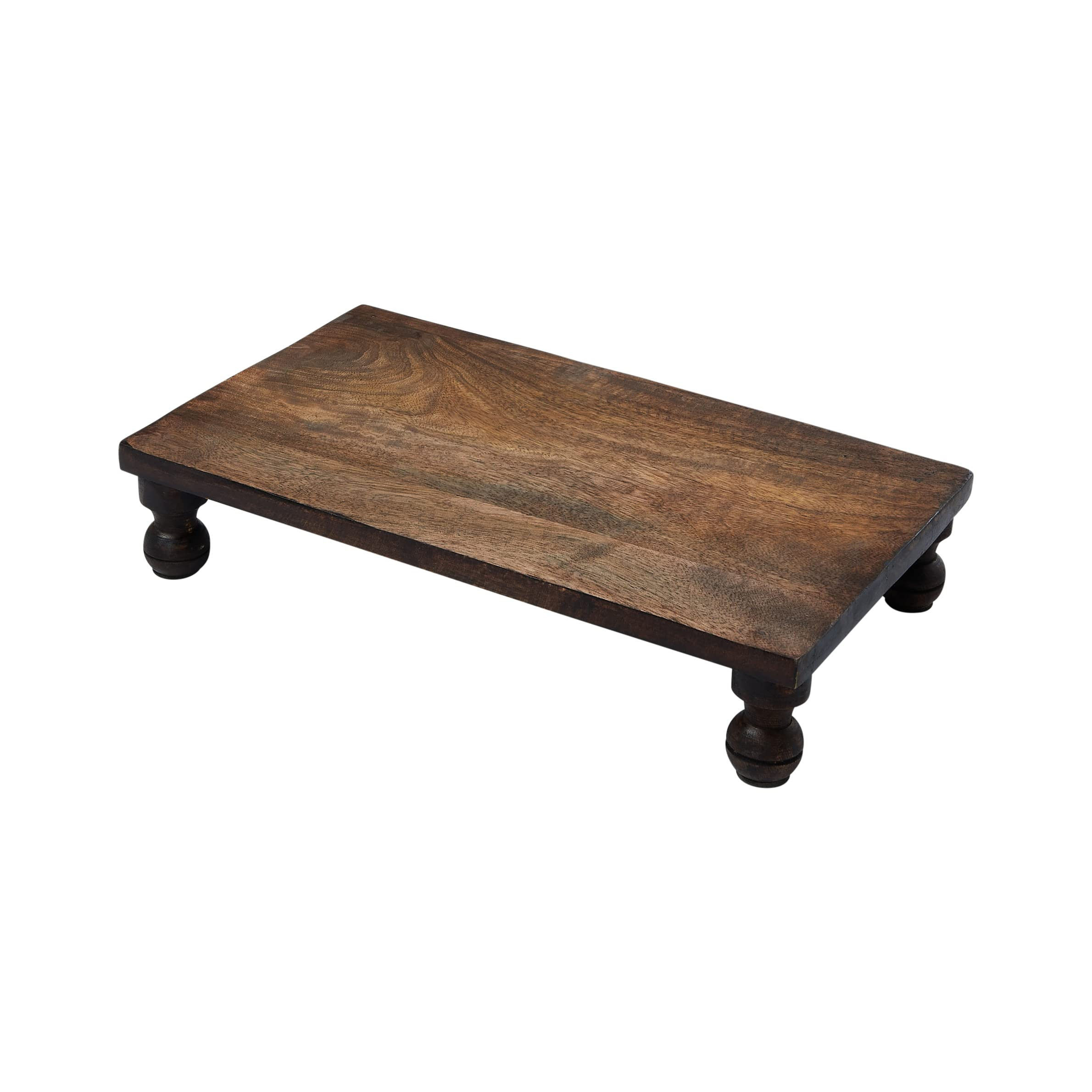 Creative Co-Op Decorative Handmade Wood Pedestal with Carved Feet, Espresso Finish Grey | Amazon (US)