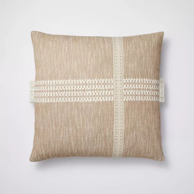 Oversized Textured Striped Throw Pillow Neutral/Cream - Threshold™ designed with Studio McGee | Target