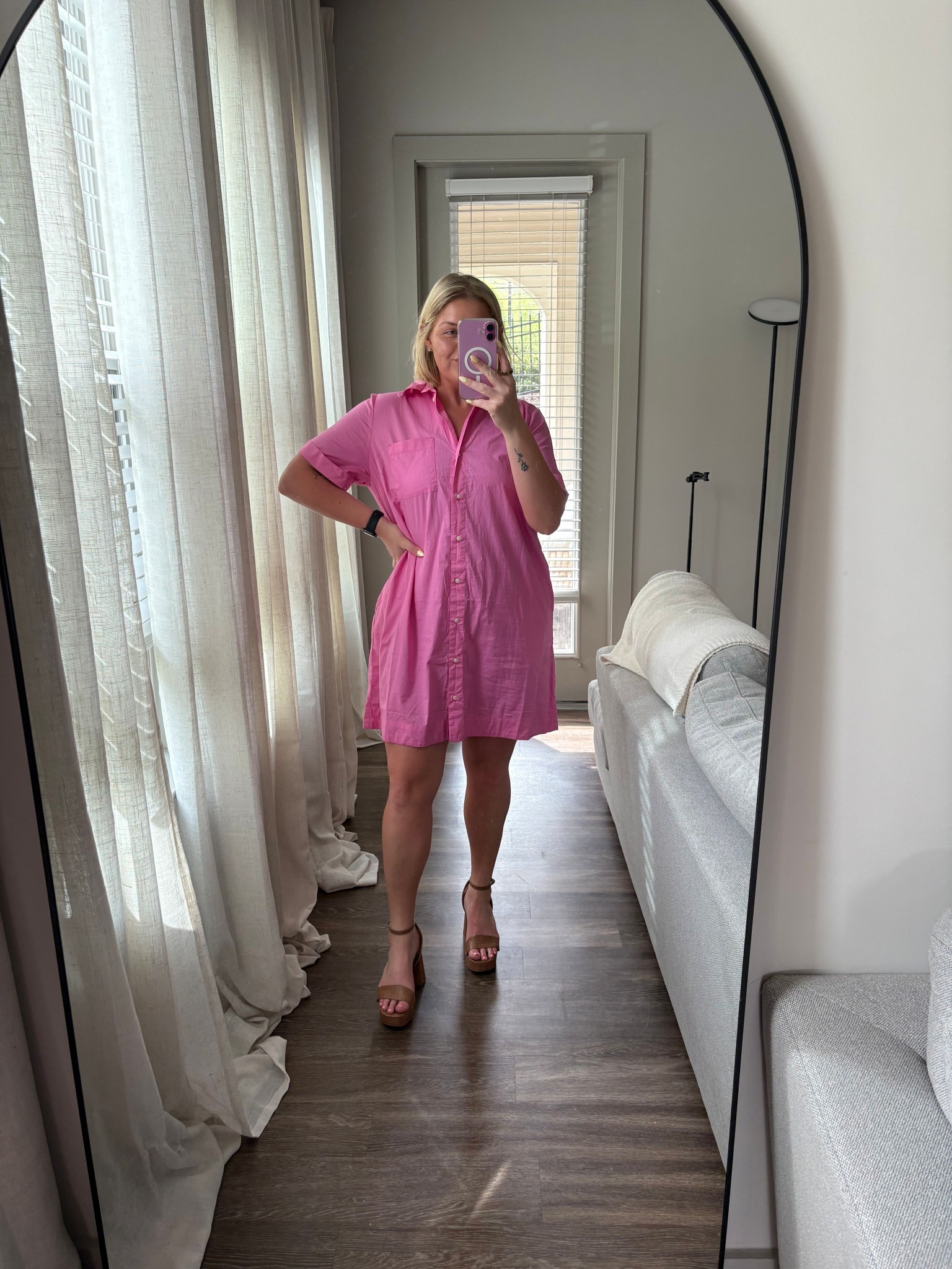 old navy spring haul 🩷 this pink is AMAZING! wearing a large 

#LTKFindsUnder50 #LTKWorkwear #LTKMidsize