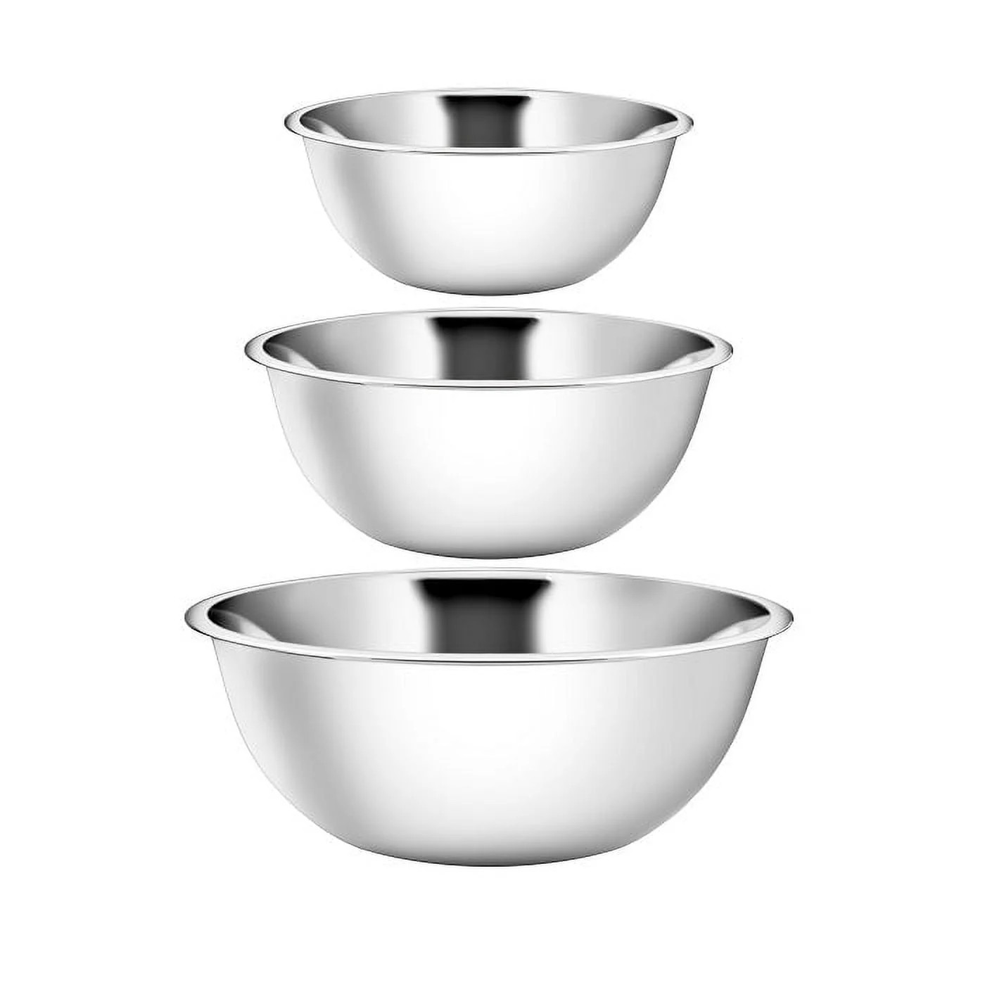 YBM Home Stainless Steel Mixing Bowls (Set of 3) for Baking, Cooking, and Prepping, Includes 3, 5... | Walmart (US)