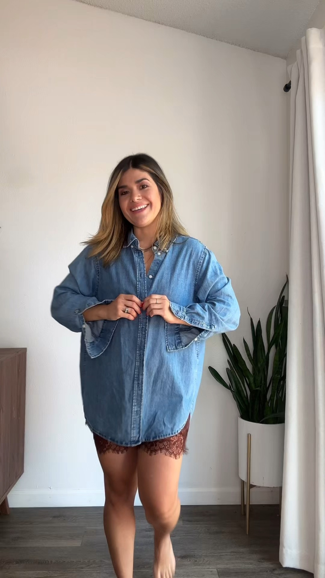One of my go-to outfit formulas lately! These Amazon lace trim shorts are so good and available in multiple colors. I have them in beige and black too! Linked multiple options for the denim shirt!!
Shirt size small
Shorts size small
Sandals are super comfy and perfect to wear all day long!

#LTKSeasonal #LTKgrwm #LTKstorytime