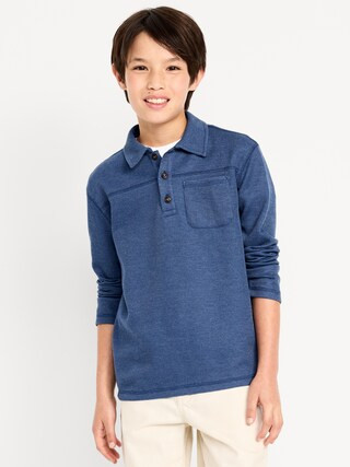 Long-Sleeve Cozy-Knit Polo Sweater for Boys | Old Navy (CA)
