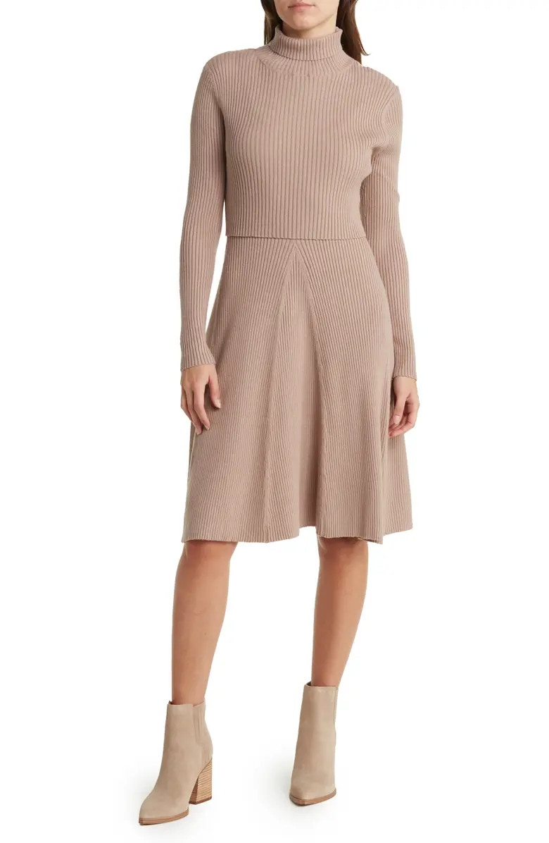 STITCHDROP 2-Fer Mock Neck Sweater Dress | Nordstromrack | Nordstrom Rack