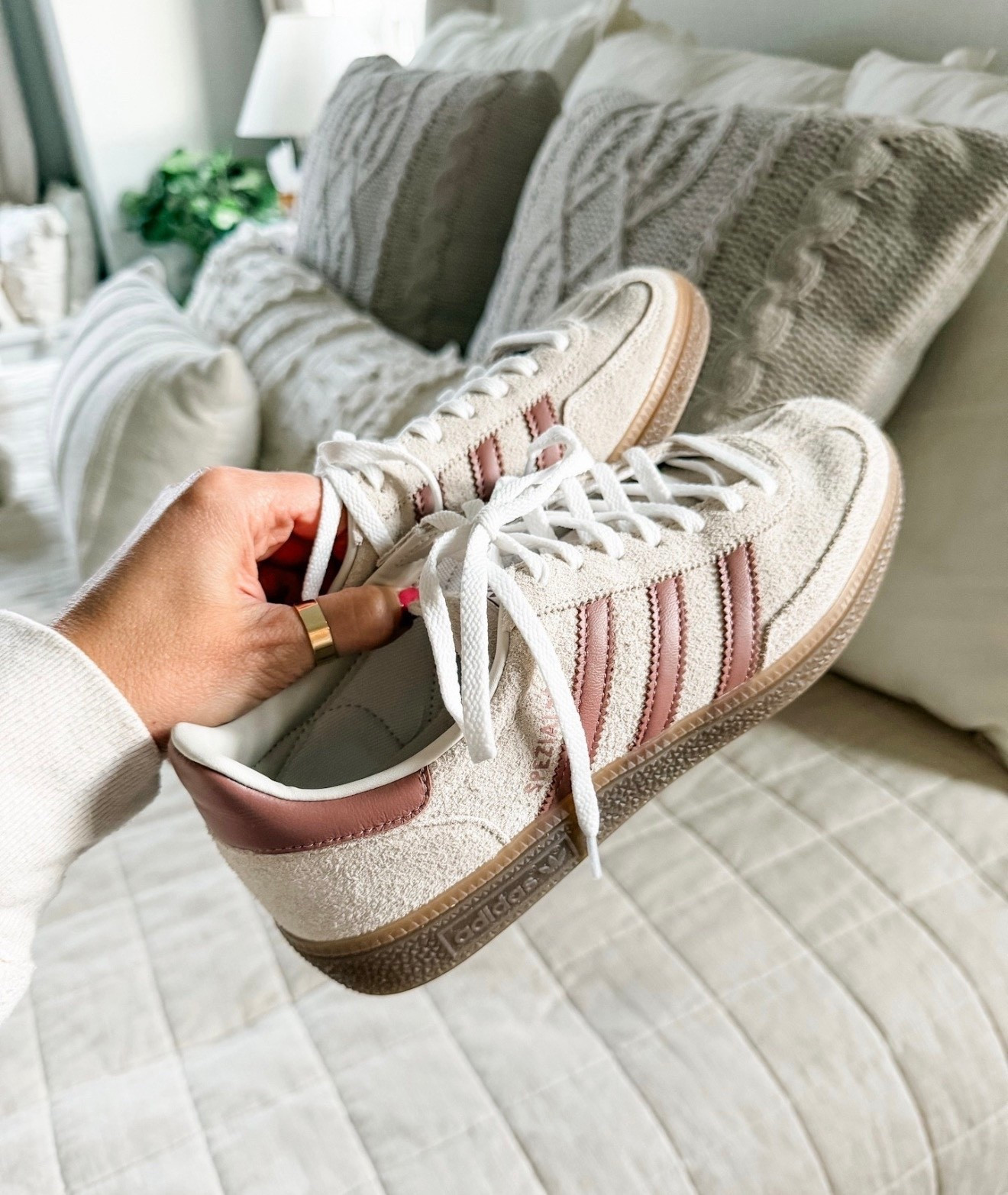 New adidas 😍 These are the handball spezial alimina in warm clay. They run a little big so I went down a half size to a 7! 

Perfect neutral sneaker!

#LTKSaleAlert #LTKActive #LTKgrwm