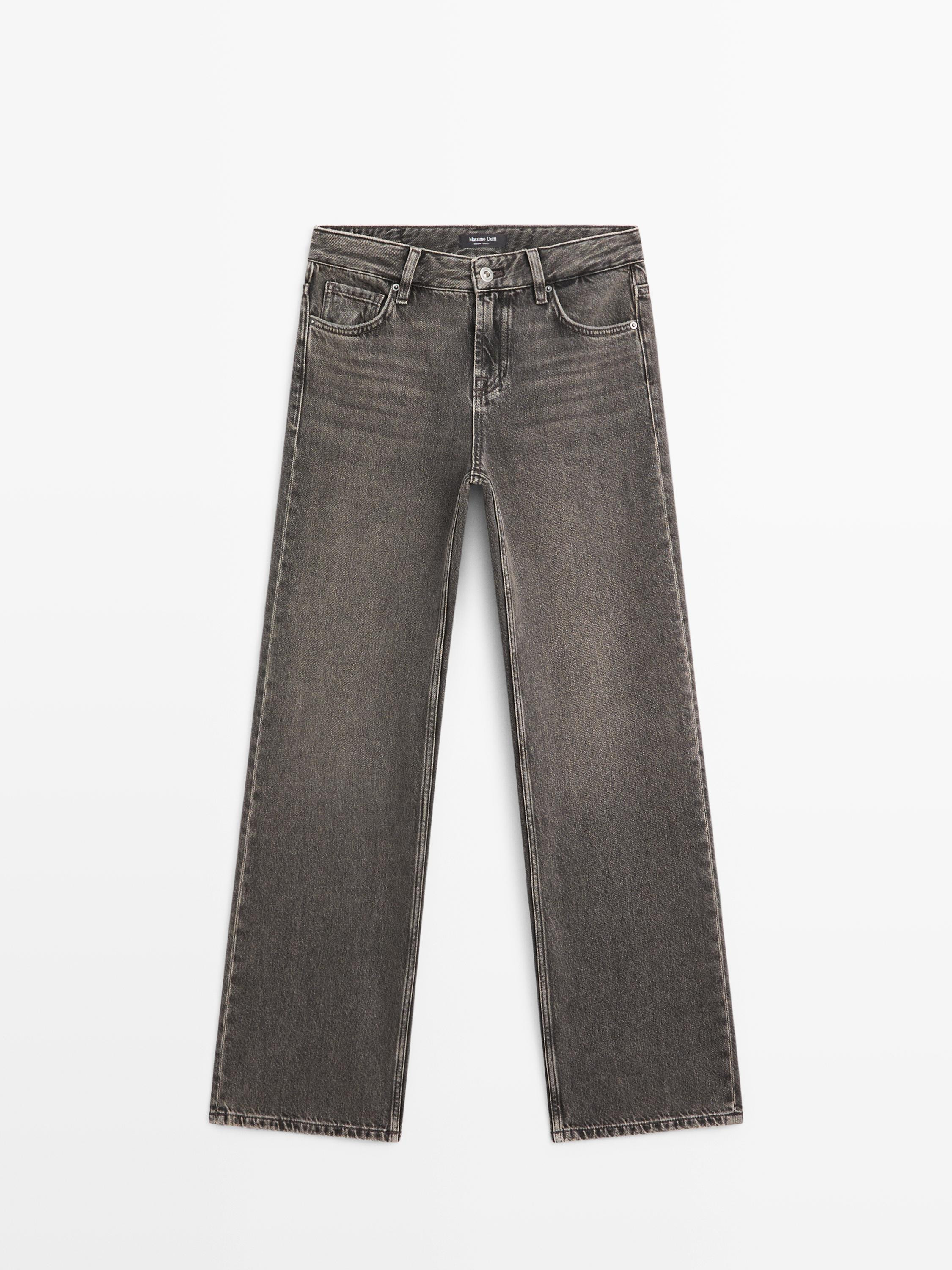 Straight-leg low-rise jeans | Massimo Dutti US