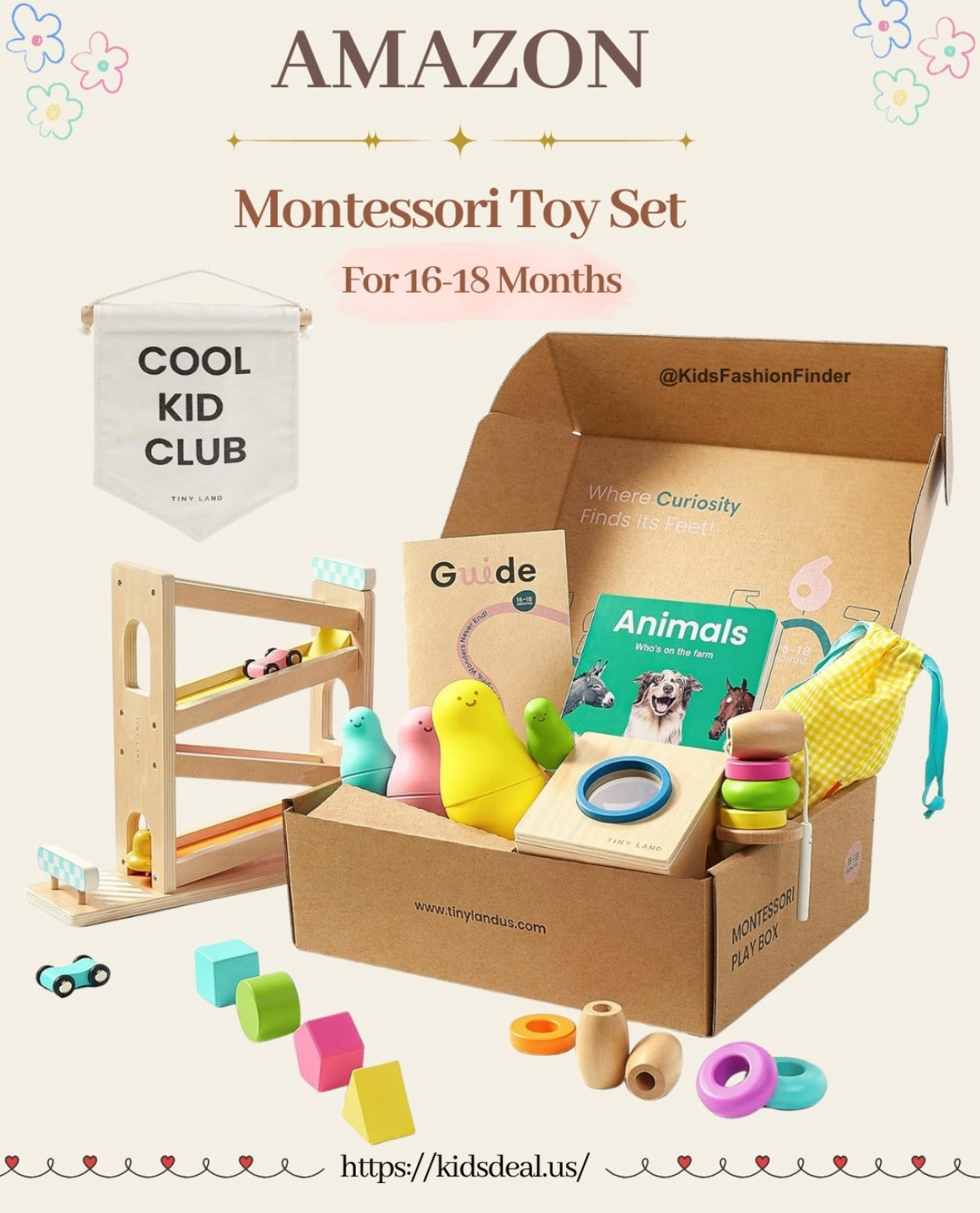 ✨ Unlock Your Toddler’s Potential ✨
Discover the magic of play with  Montessori Discovery Set 

Designed to grow with your little one (16–18 months+). 🌈

🌟 What’s Inside?

Shape Sorting & Color Matching Box 🎨 boost logic & motor skills

Ramp Race Track 🚗 spark endless curiosity

Lacing Beads Set 🧵 fine-tune coordination

Animals Board Book 🐾 inspire early learning

💡 Each toy nurtures independence, imagination, and sensory exploration — turning playtime into joyful discovery! 

Plus, every set comes with a parenting guide full of expert tips to support your child’s growth. 💕

🎁 Perfect as a thoughtful gift for curious toddlers!

#MontessoriToys #ToddlerDevelopment #LearningThroughPlay #MontessoriAtHome #ToddlerLife #EducationalToys #CuriousMinds #ParentingTips #GiftIdeas #EarlyLearning 

 

#LTKBaby #LTKKids #LTKFamily