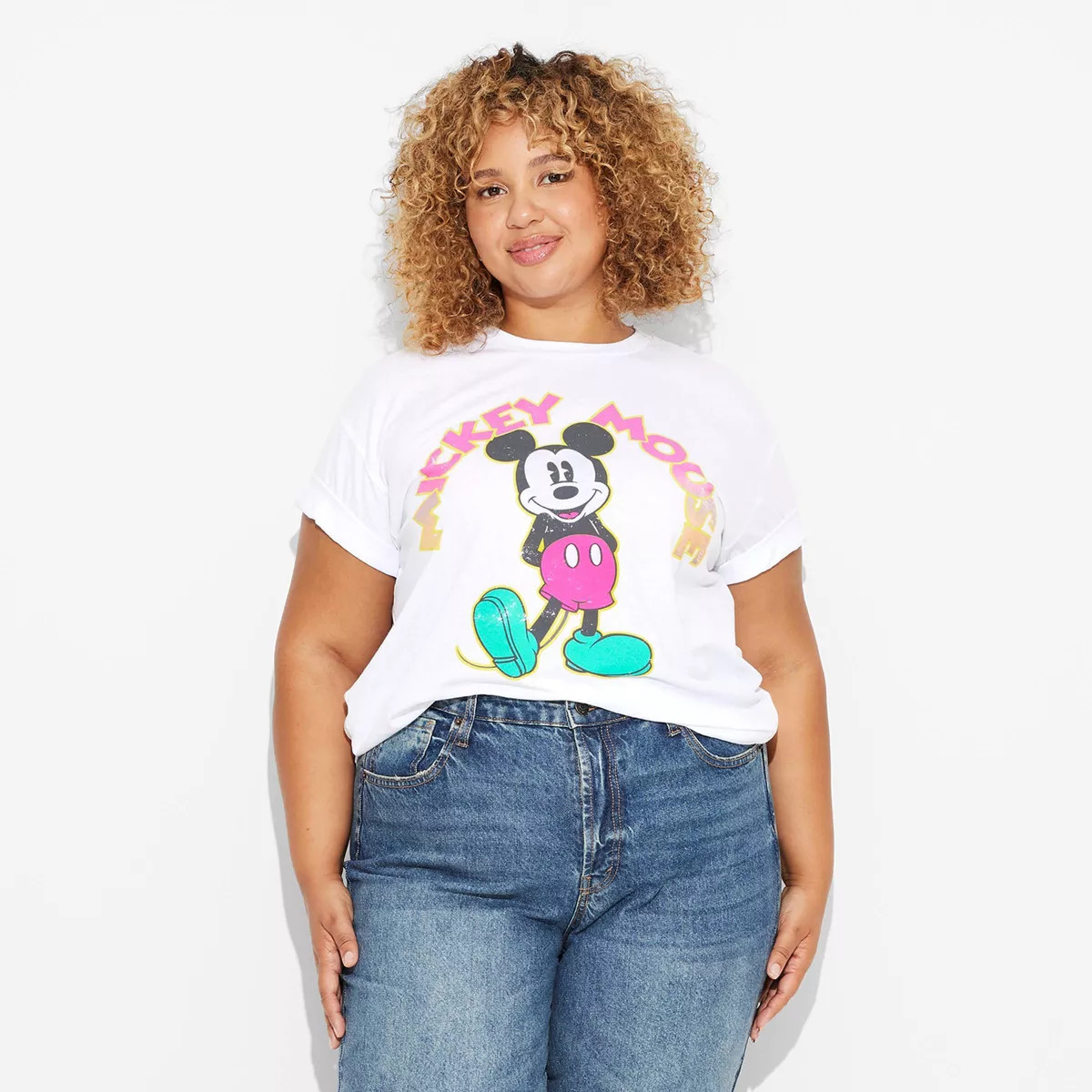 Women's Mickey Short Sleeve Graphic T-Shirt - White | Target