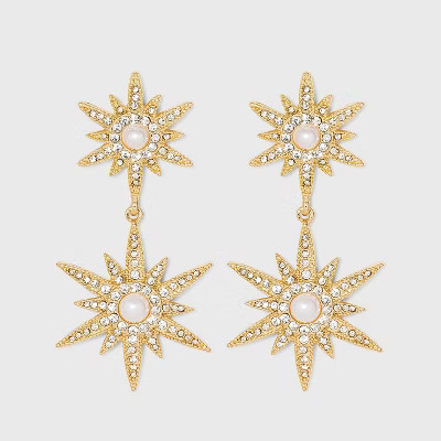 SUGARFIX by BaubleBar Stacked Starburst Drop Earrings - Gold | Target