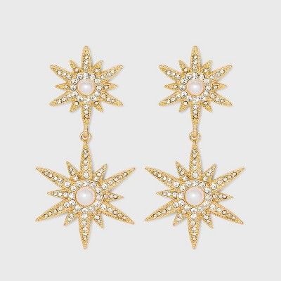 SUGARFIX by BaubleBar Stacked Starburst Drop Earrings - Gold | Target