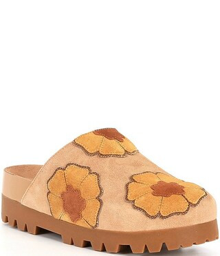 Arden Suede Floral Patchwork Platform Clogs | Dillard's