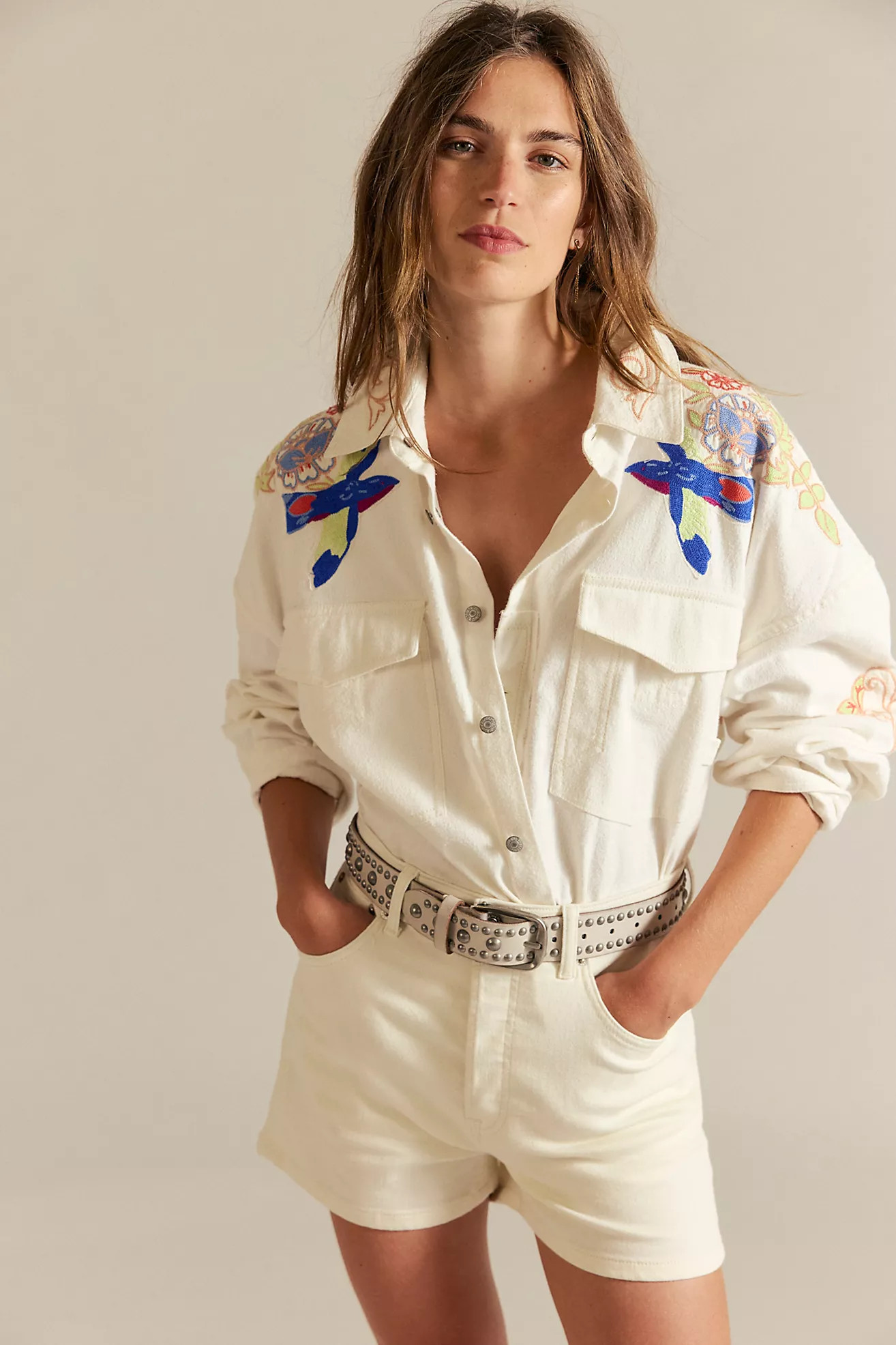 We The Free Take Flight Embroidered Shirt | Free People (Global - UK&FR Excluded)