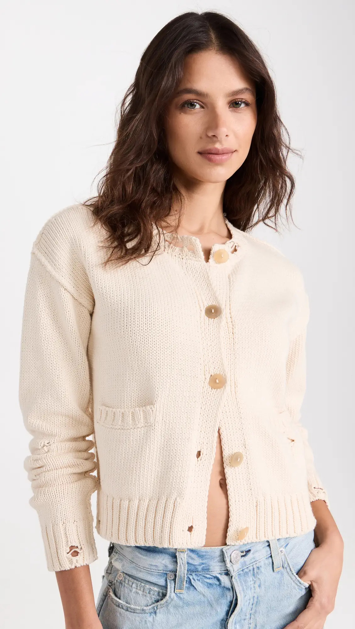 NSF Blair Ripped Shrunken Cardigan | Shopbop | Shopbop