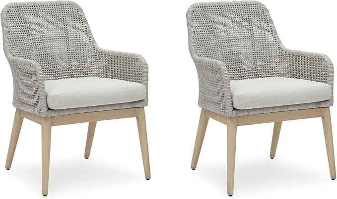 Signature Design by Ashley Seton Creek Cottage Nuvella Weather Resistant Fabric Outdoor Dining Ar... | Amazon (US)