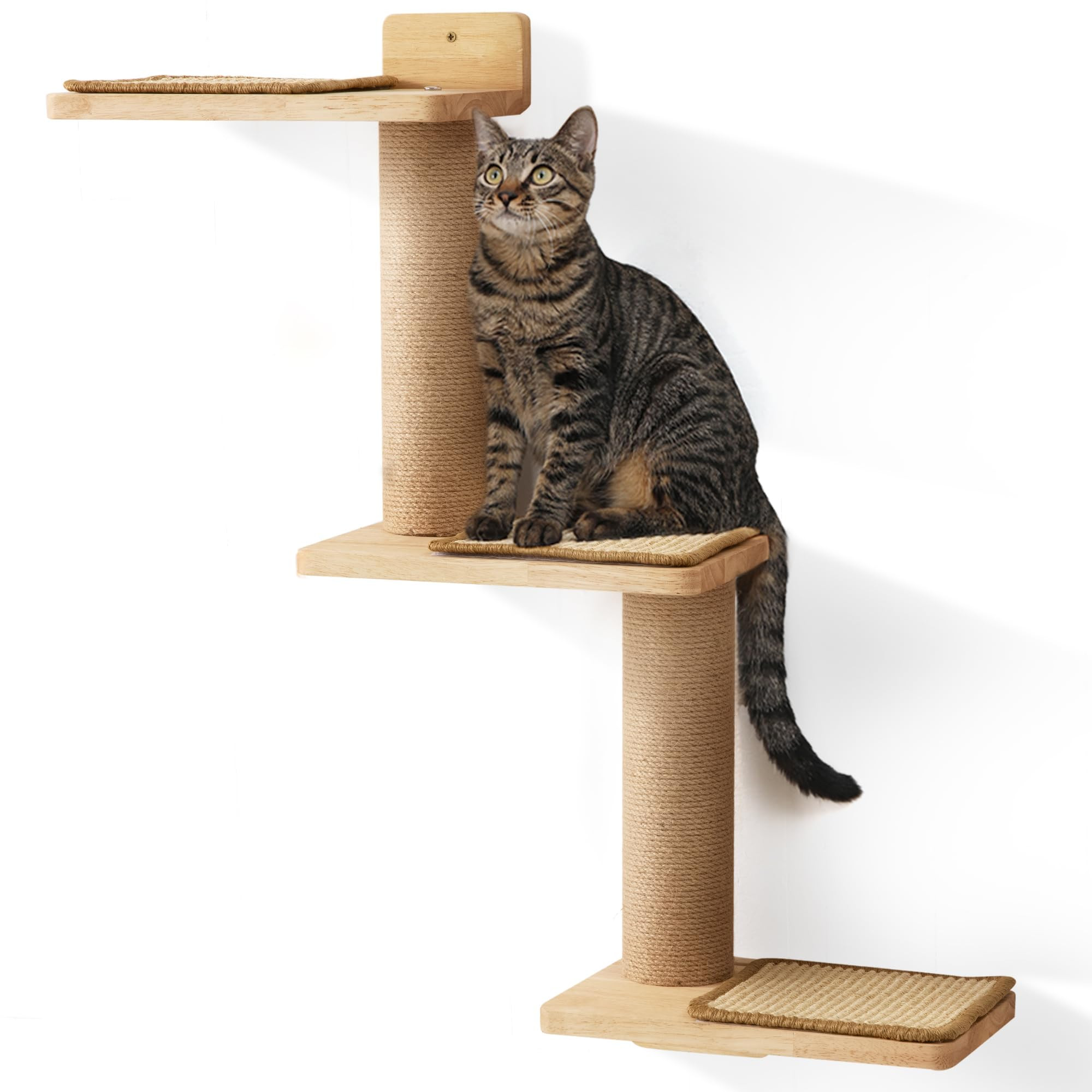 FUKUMARU Cat Wall Shelves, 3 in 1 Transformable Cats Scratching Post Wall Mounted, DIY Kitten Wal... | Amazon (US)