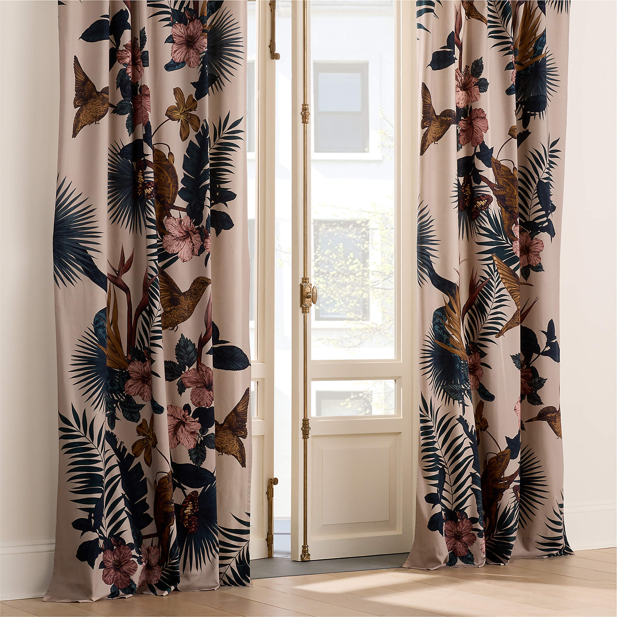 Eden Taupe Organic Cotton Sateen Window Curtain Panel 48"x84" + Reviews | CB2 | CB2