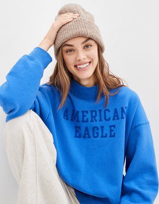 AE Graphic Mock Neck Sweatshirt | American Eagle Outfitters (US & CA)