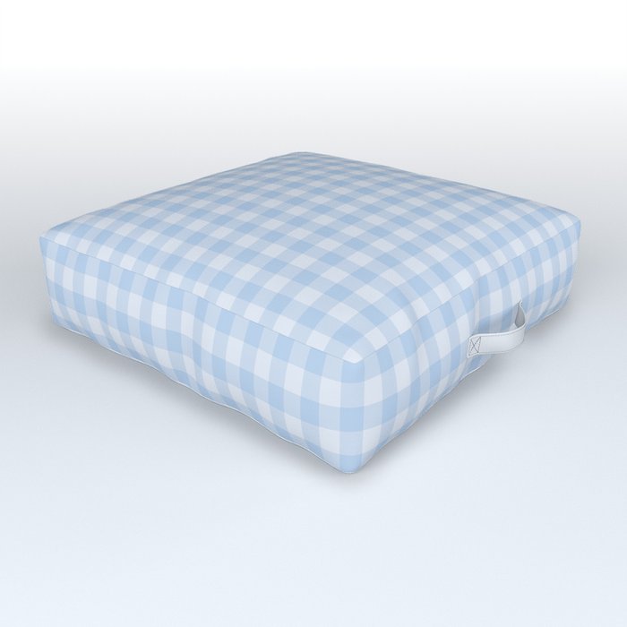 Gingham Pattern - Blue Outdoor Floor Cushion | Society6