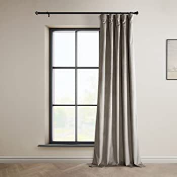 HPD Half Price Drapes VPYC-161209-108 Plush Velvet Curtain (1 Panel), 50 X 108, Gallery Taupe | Amazon (US)