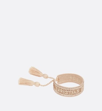 J'Adior Bracelet Gold-Tone Cotton and Gold-Tone Crystals | DIOR | Dior Couture