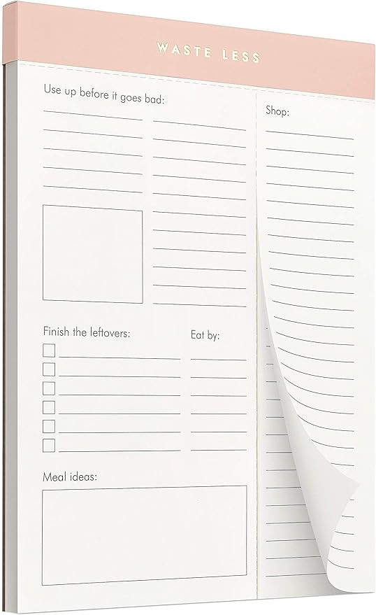 Waste Less - Track Perishables - Reduce Food Waste. Magnetic Meal Planner Pad & Grocery List, 52 ... | Amazon (US)
