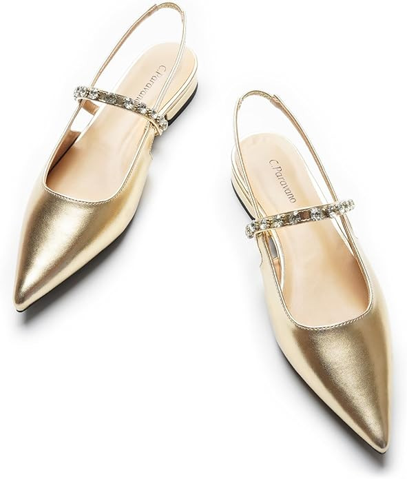 C.Paravano Slingback Flats for Women Pointed Toe Flats Sandal Women's Slingback Flats for Dressy ... | Amazon (US)