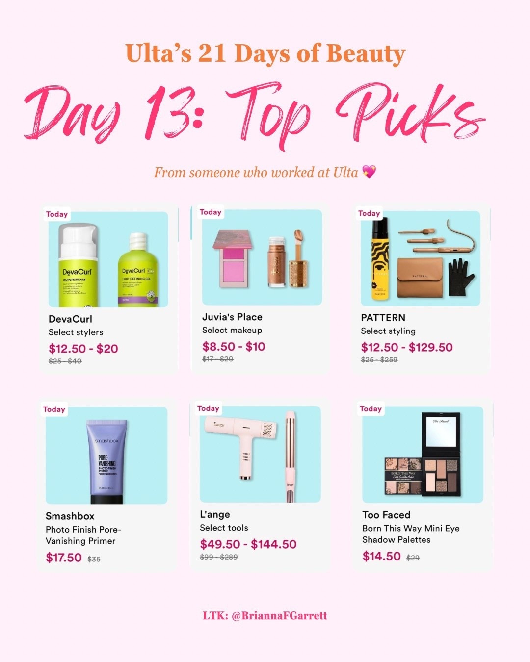 Day 13 Deals

Ulta’s 21 Days of Beauty Day 13 lineup is live 👀

Today’s sale has some really good picks across haircare, styling tools, and makeup. Sharing the standout deals from today’s lineup as someone who used to work at Ulta. 🩷🧡

Everything from today’s sale is linked here for easy shopping.

#ultabeauty #21daysofbeauty #ltkbeauty #beautydeals #ltksalealert

#LTKU #LTKSaleAlert #LTKBeauty