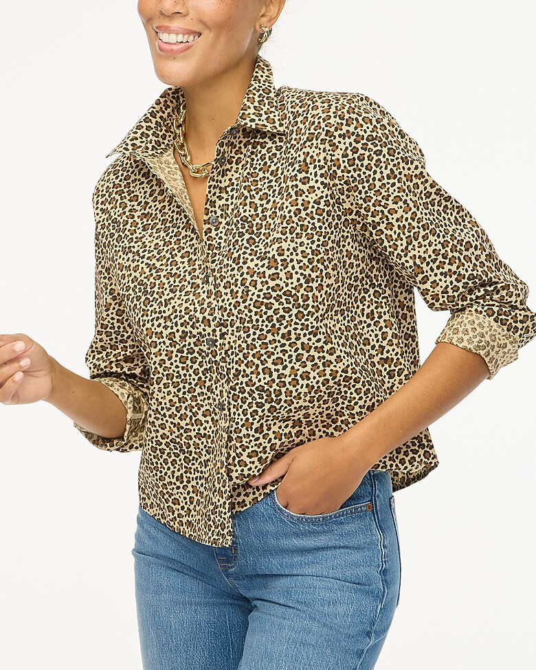 Leopard modern button-up shirt | J.Crew Factory
