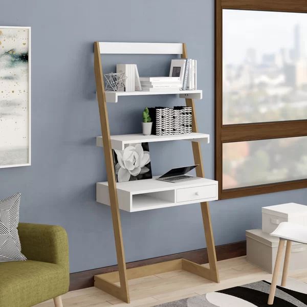 Calvin Freestanding L-Shaped  Ladder Desk: leaning | Wayfair North America