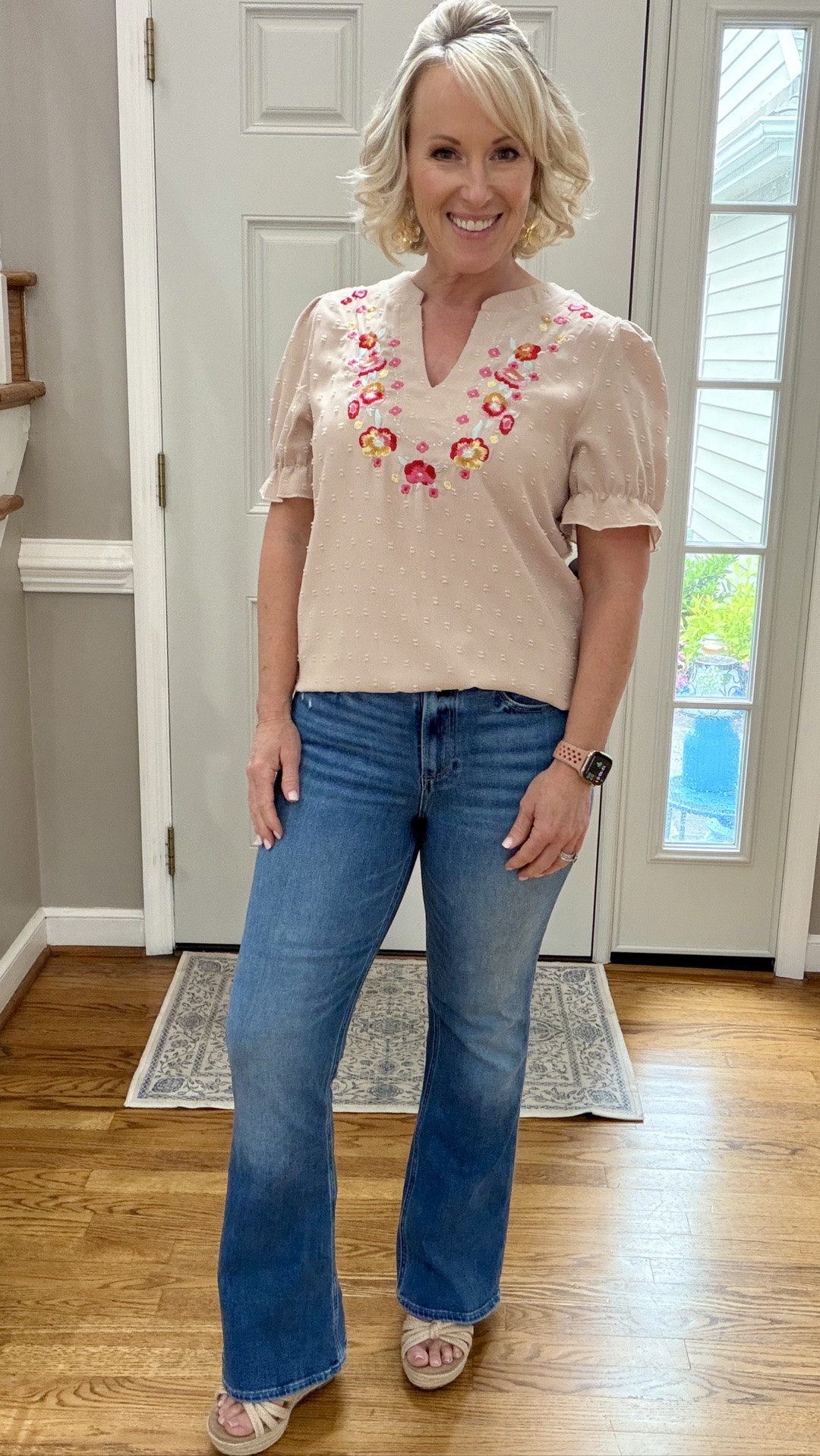 This adorable summer top features the prettiest details - from its flutter sleeves and colorful embroidery to its stunning neckline and flattering silhouette. It’s so easy to pair with your favorite pair of denim and will be your go-to blouse all summer long. Shop my look!

#LTKootd #LTKgrwm #LTKSeasonal
