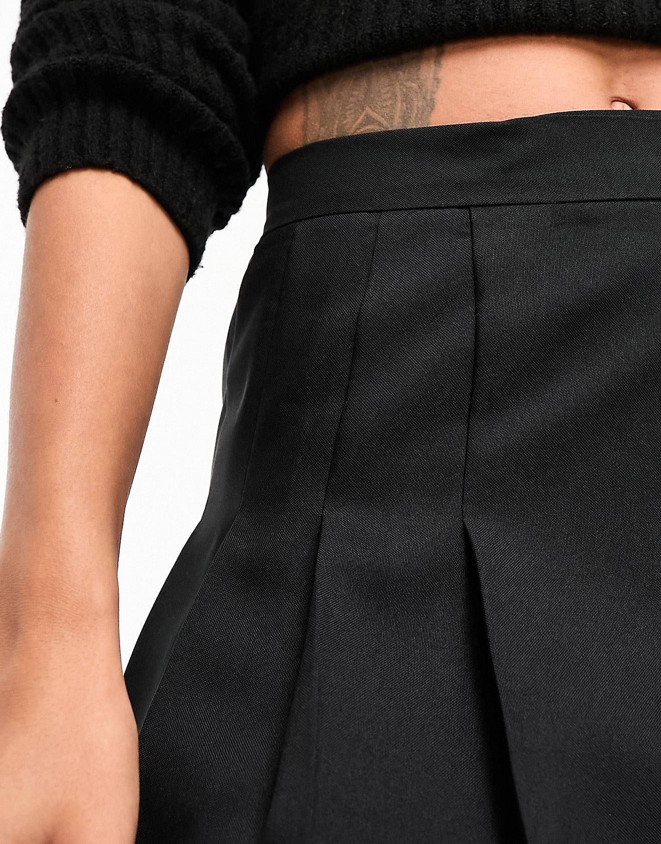 ASOS DESIGN pleated mini skirt in black | ASOS (Global)