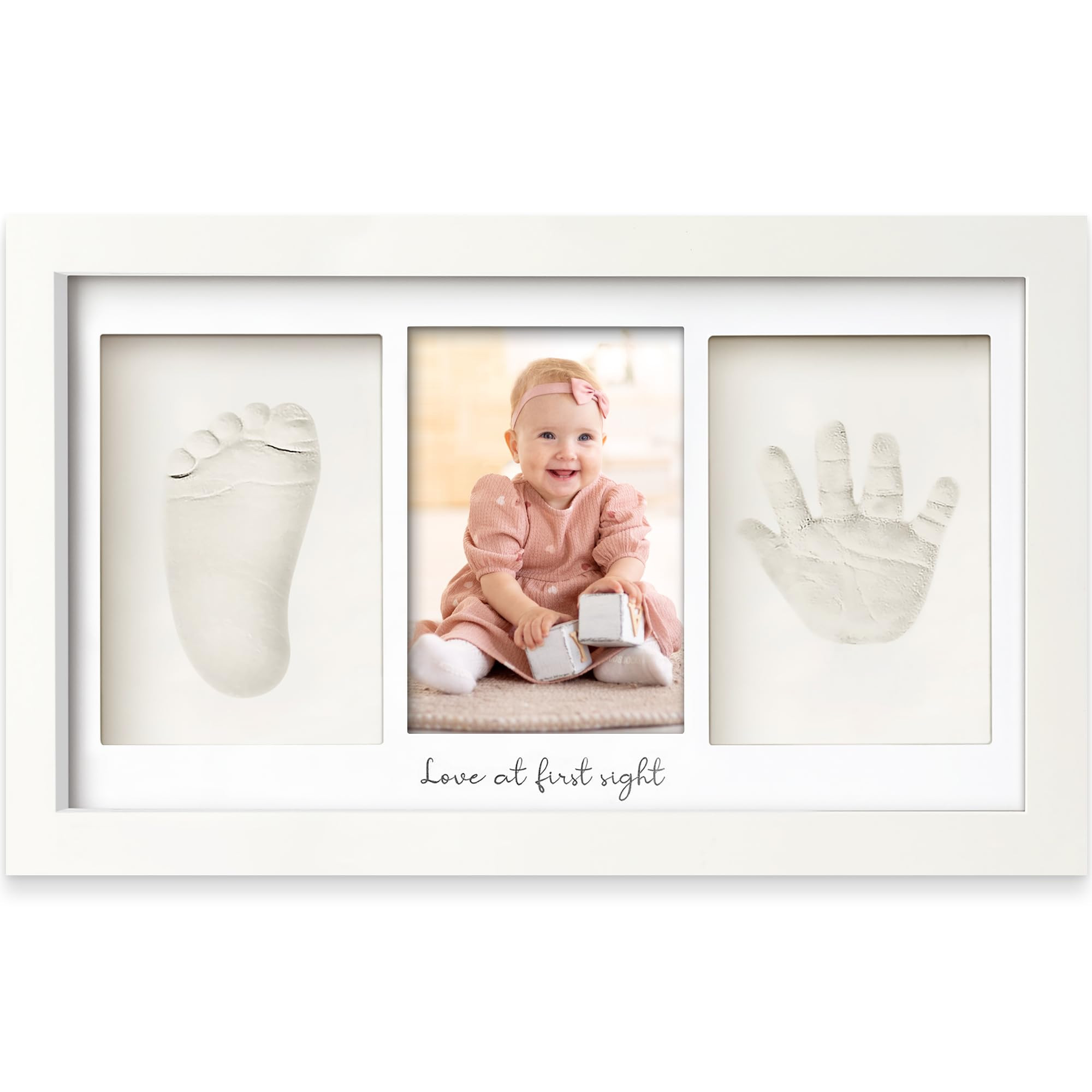 Baby Hand and Footprint Kit - Clay Handprint Keepsake Frame, Newborn Nursery Picture Frame, Perso... | Amazon (US)